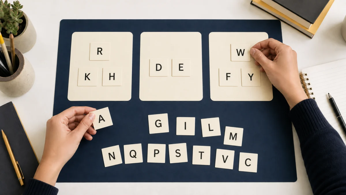 Amino acid one-letter code cards arranged for a property-sorting revision game